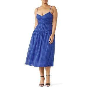 La Maison Talulah Sorrento Midi Dress Blue Polka Dot Sweetheart Sleeveless Sz XL